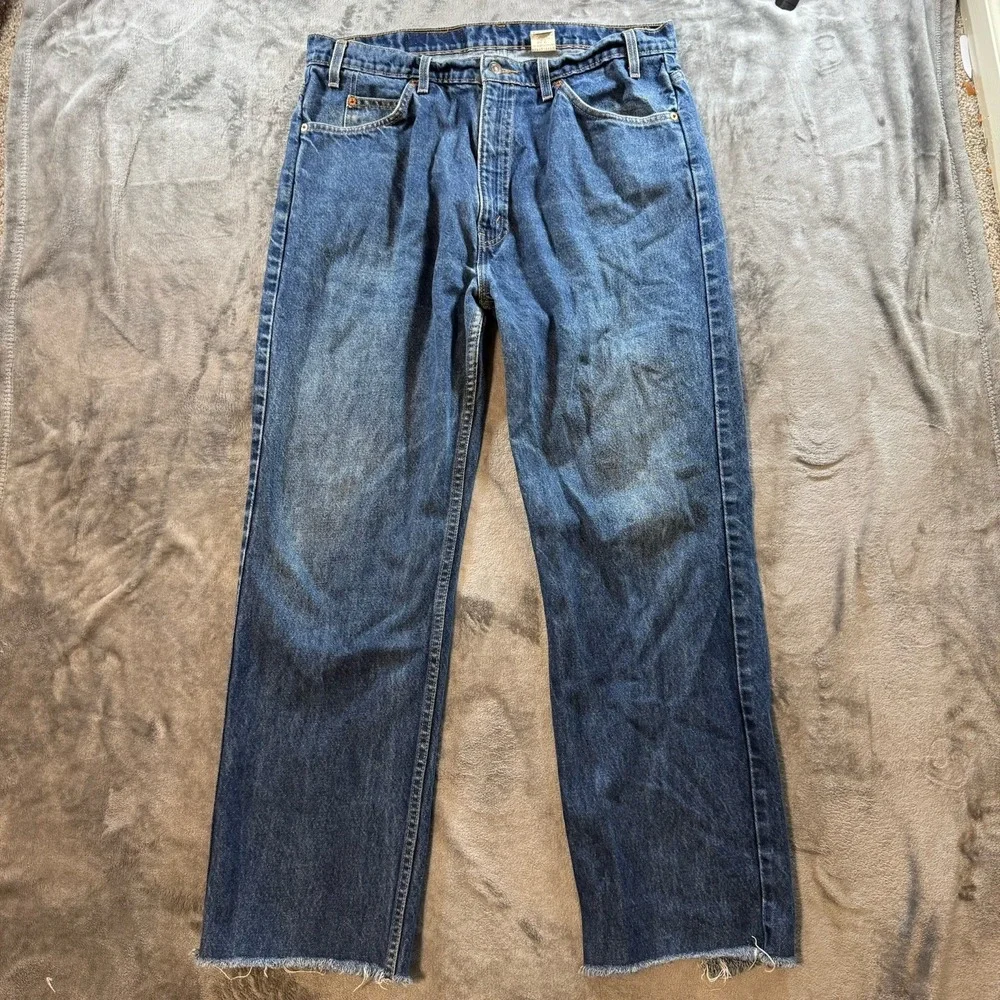 Vintage Levi's 505 Jeans Men's 38x34 Fits 36x30 Orange Tab Faded Whiskered 90s